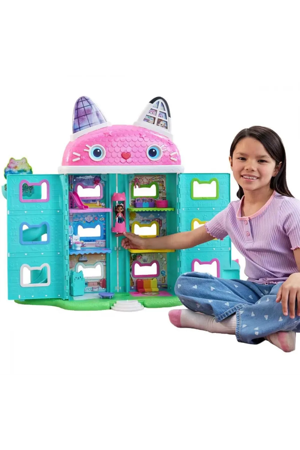 S00008891 SUN-SPM-FİGÜR OYUN SET GABBY S DOLLHOUSE DELUXE BEBK EVİ SES IŞIK GABB