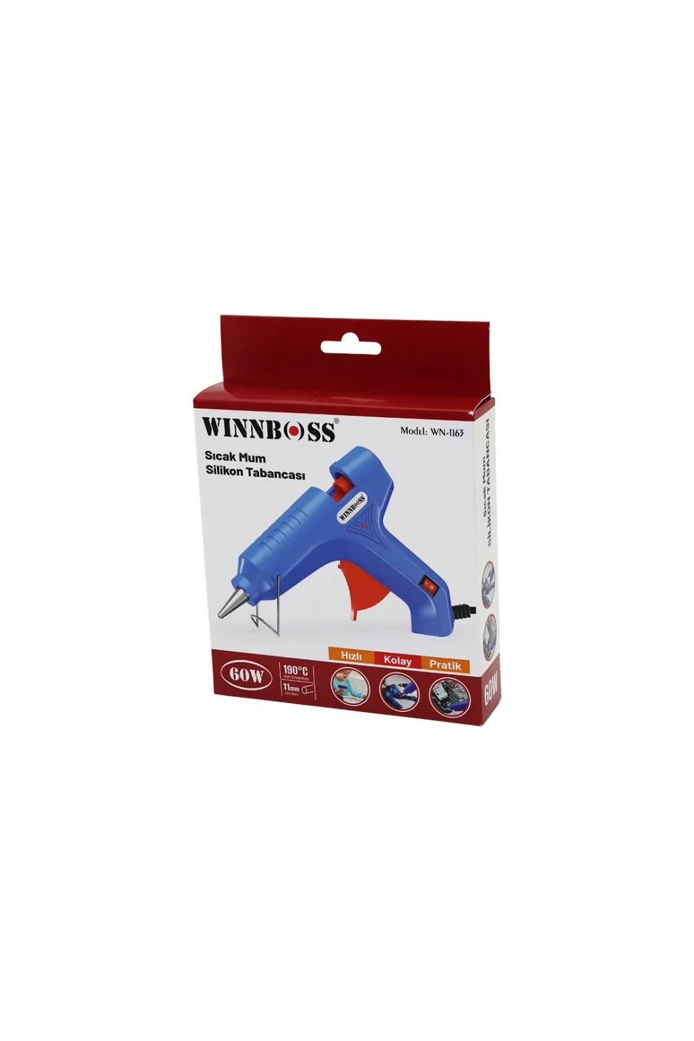 60 W Anahtarlı Sıcak Kalın Mum Silikon Tabancası 190℃ Ve 11 Mm IEGMVH5