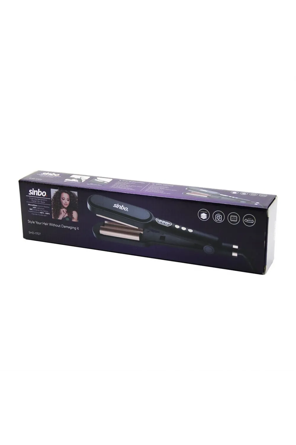 Dijital Saç Şekillendirme Cihazı 38X90MM Seramik Kaplama 360 Derece KABLO=1.8MT Lcd SIC.AYAR=140-220℃ SHD-1707