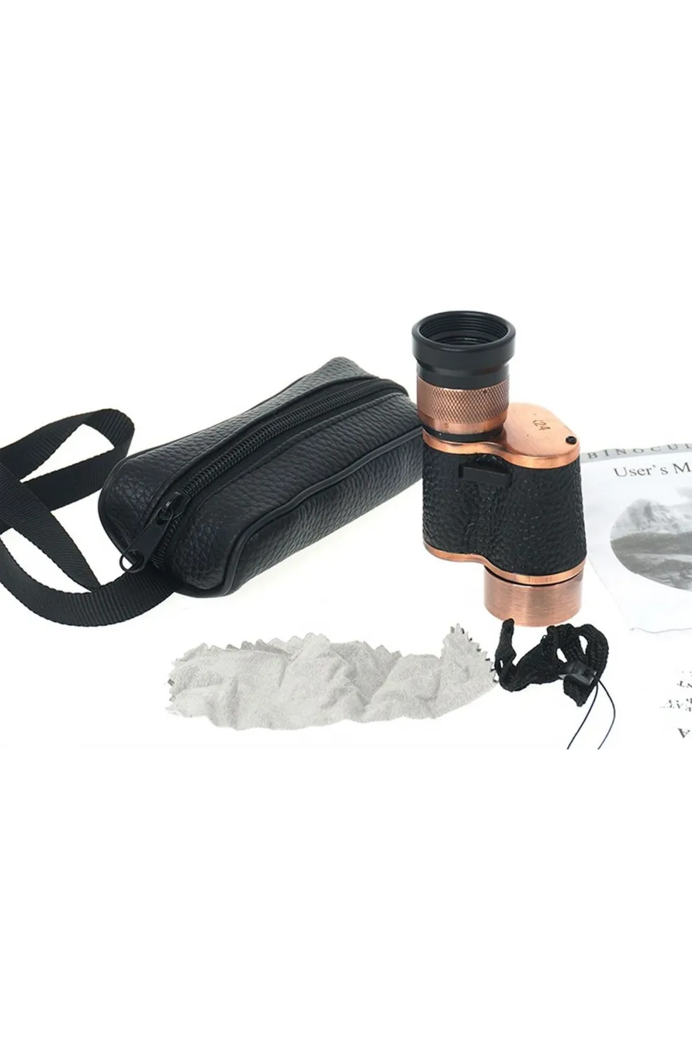 6X24 Baıgısh Askeri Tarzi Pirinç Ve Deri Kaplamalı Deri Çantalı Monocular Dürbün Princ
