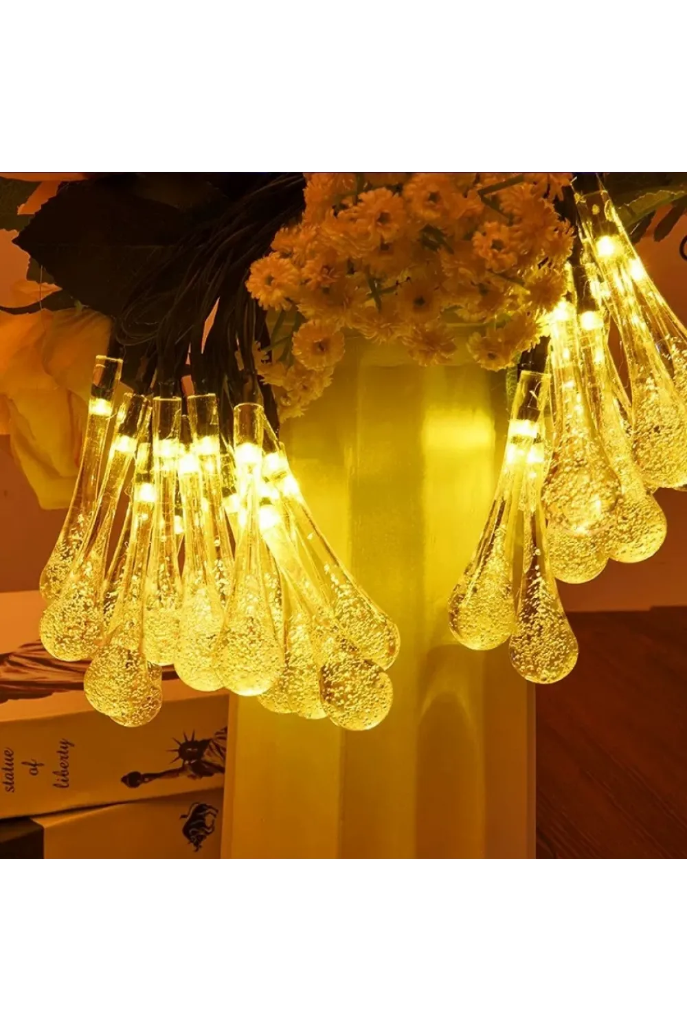 7 M 50 Led Damla 8 Fonksiyonlu Solar Panelli Gün Işığı