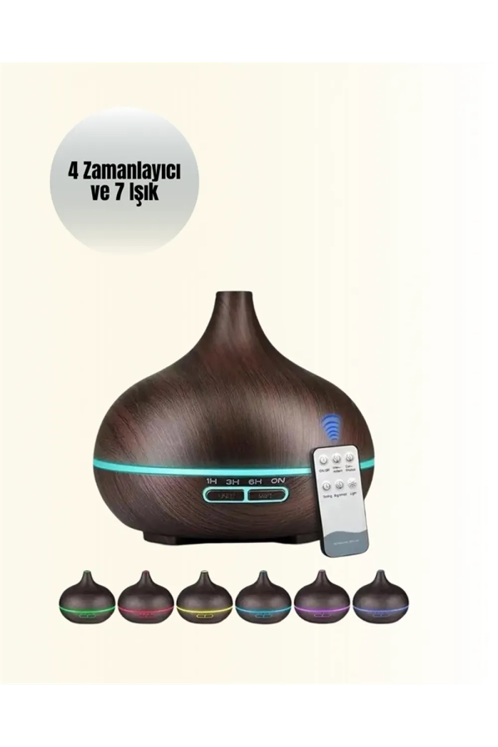 7 Renk Işıklı Ultrasonik Hava Difüzörü – Sessiz Ve Güvenli Kullanım