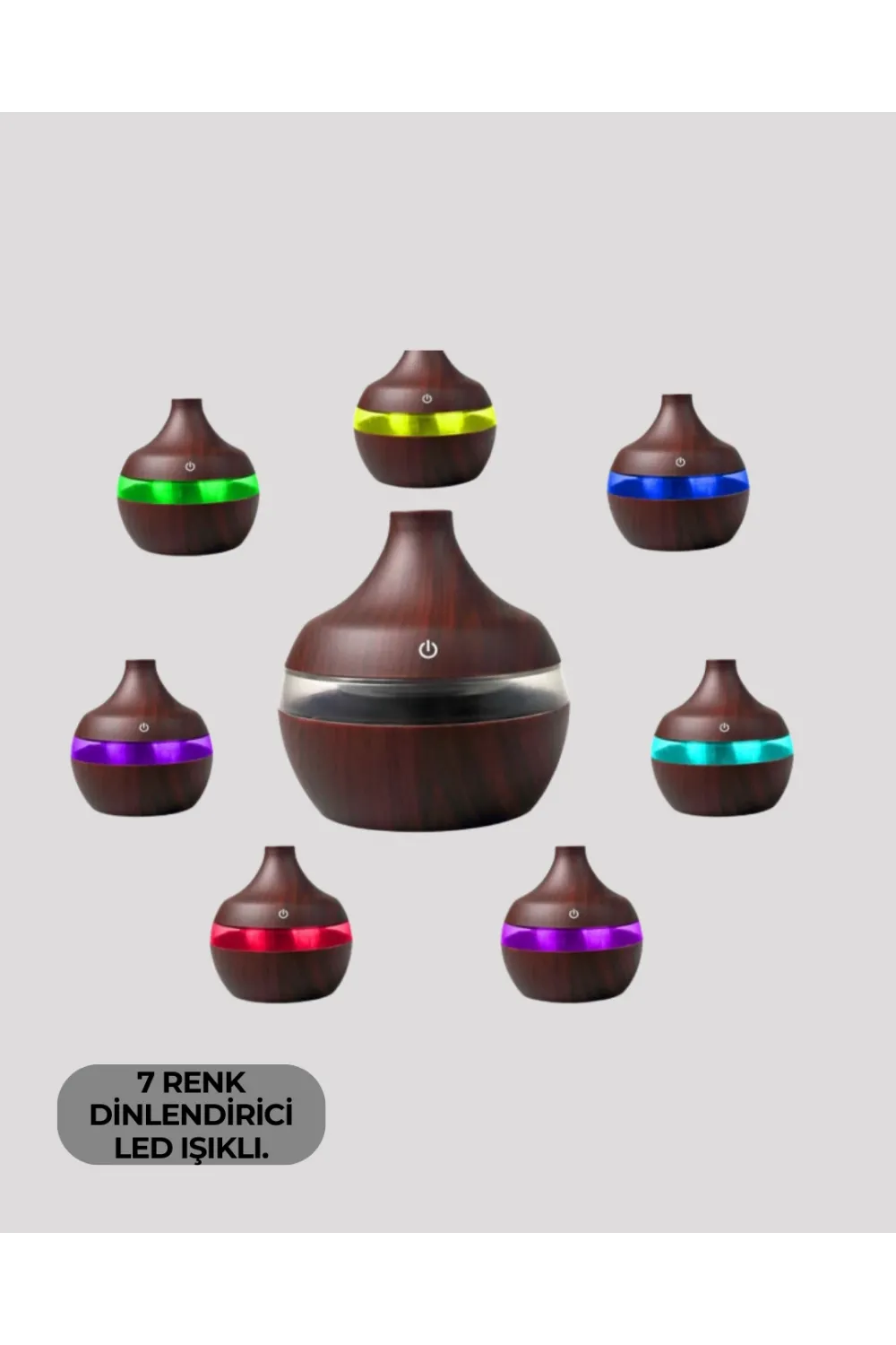 7 Renk Led Işıklı Ultrasonik Aroma Difüzör 300 Ml