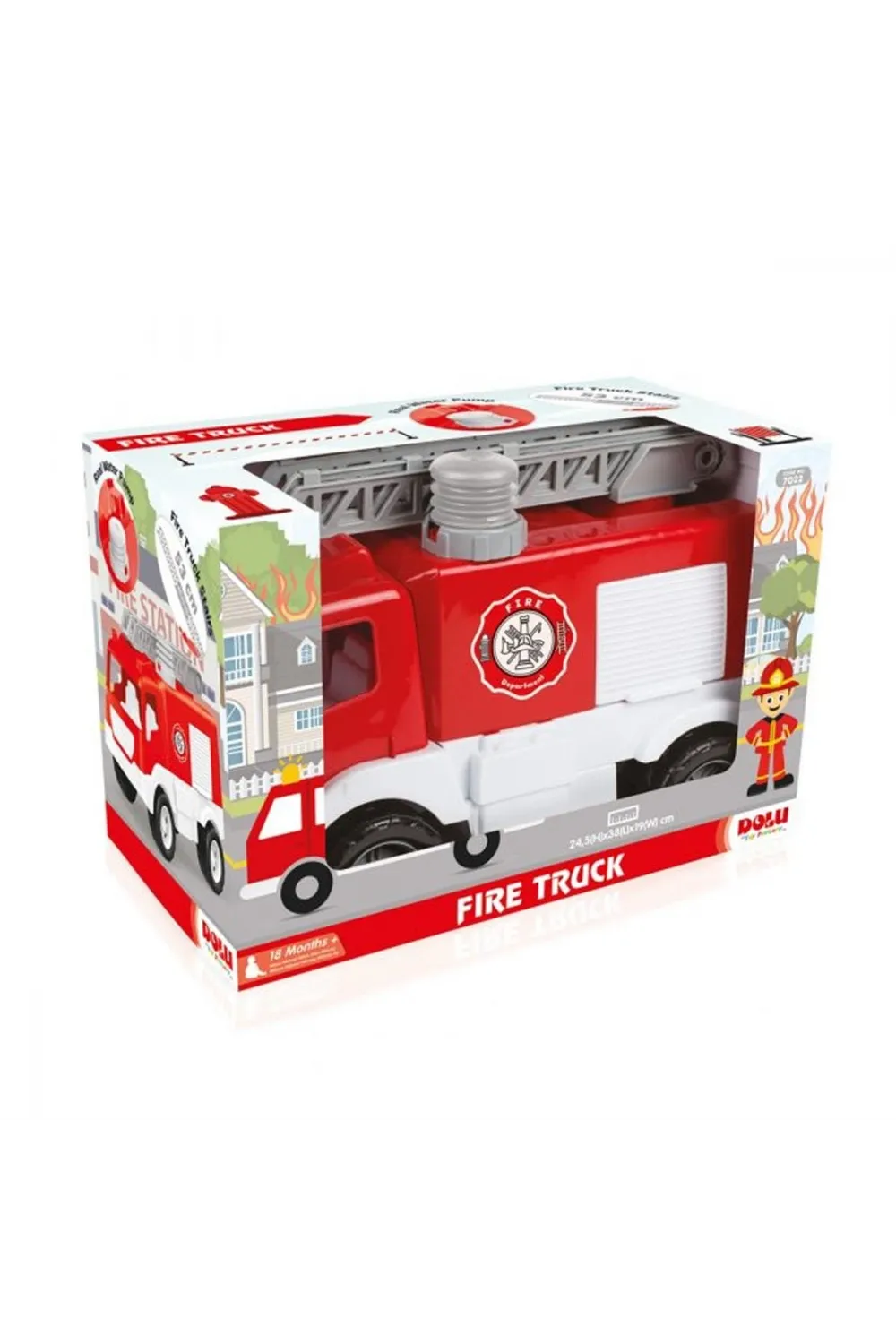 7022 İTFAİYE KAMYONU PENCELİ KUTUDA 38 CM