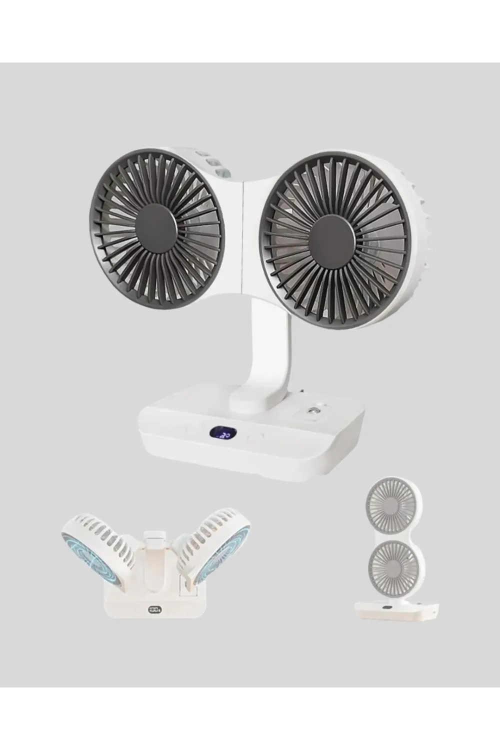 720° Döner Çift Taraflı Masaüstü Vantilatör – Usb Şarjlı Sessiz Fan