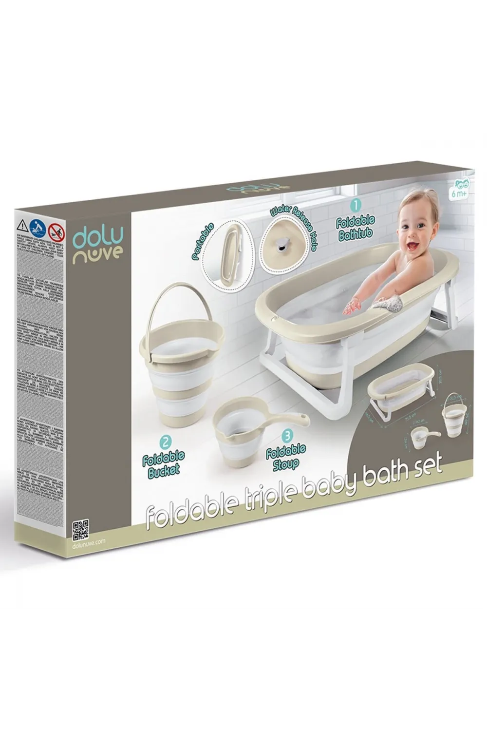 7271 Katlanabilir Banyo Seti 3lü Bej