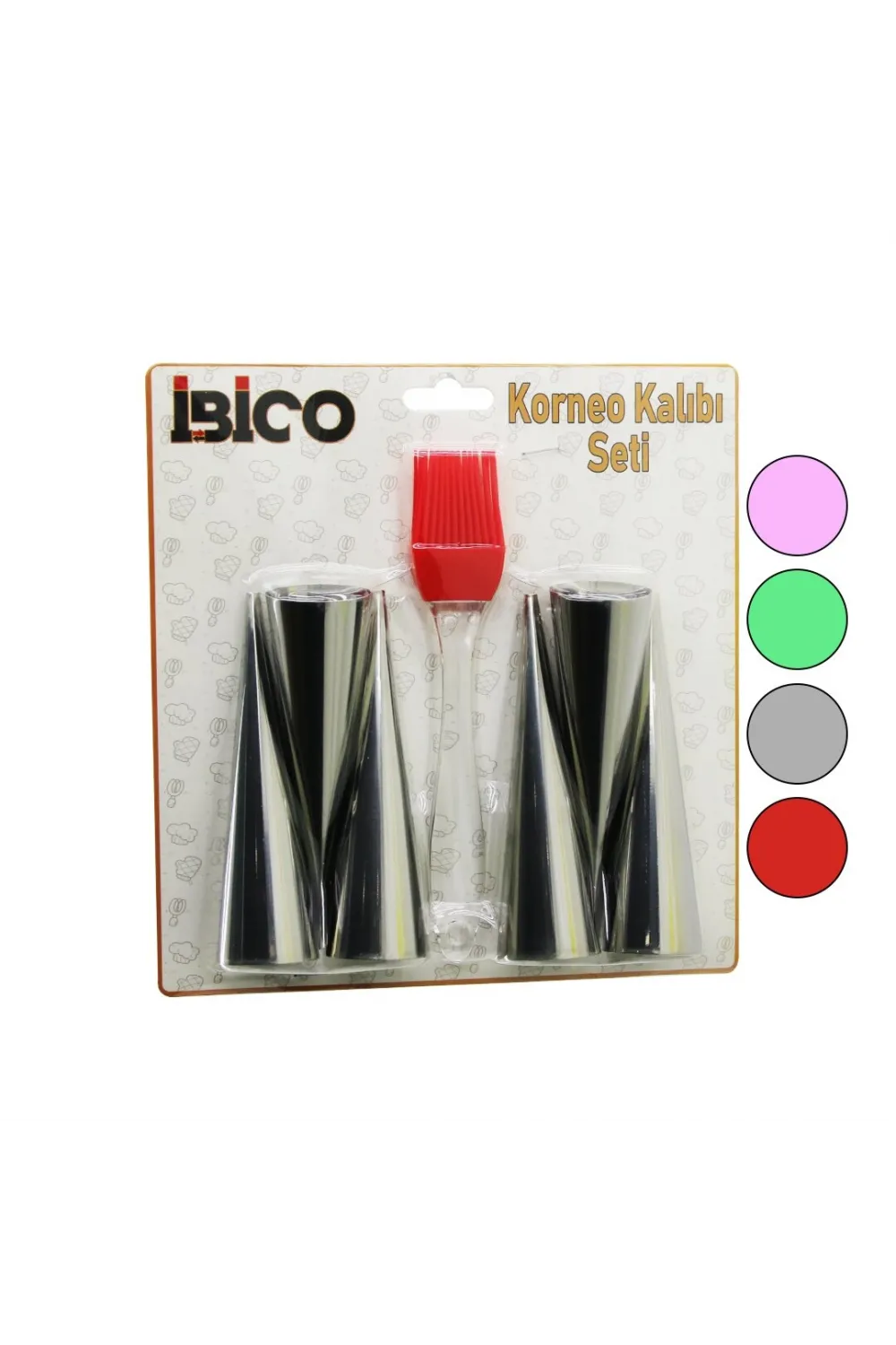 7pcs 6-korneo Kalıp - 1-silikon Fırça Pasta Dekorasyon Seti Çap:3.4cm X Uzunluk:12cm