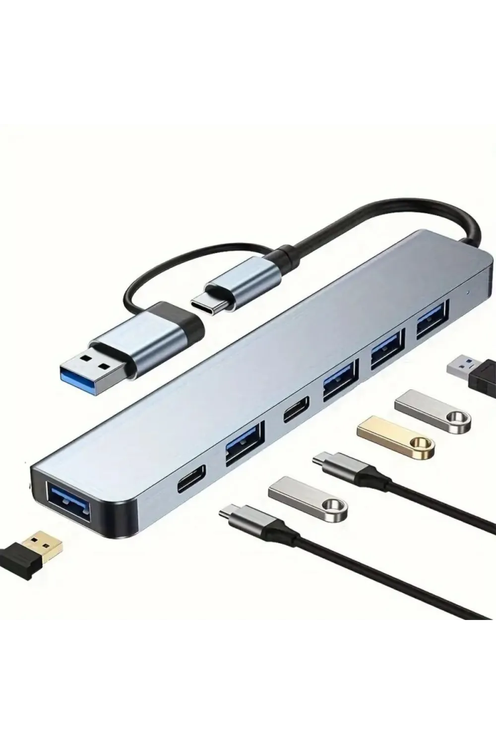 8 İn 1 Usb Çevirici Notebook Macbook Type-c Uyumlu Görüntü Aktarıcı Hub