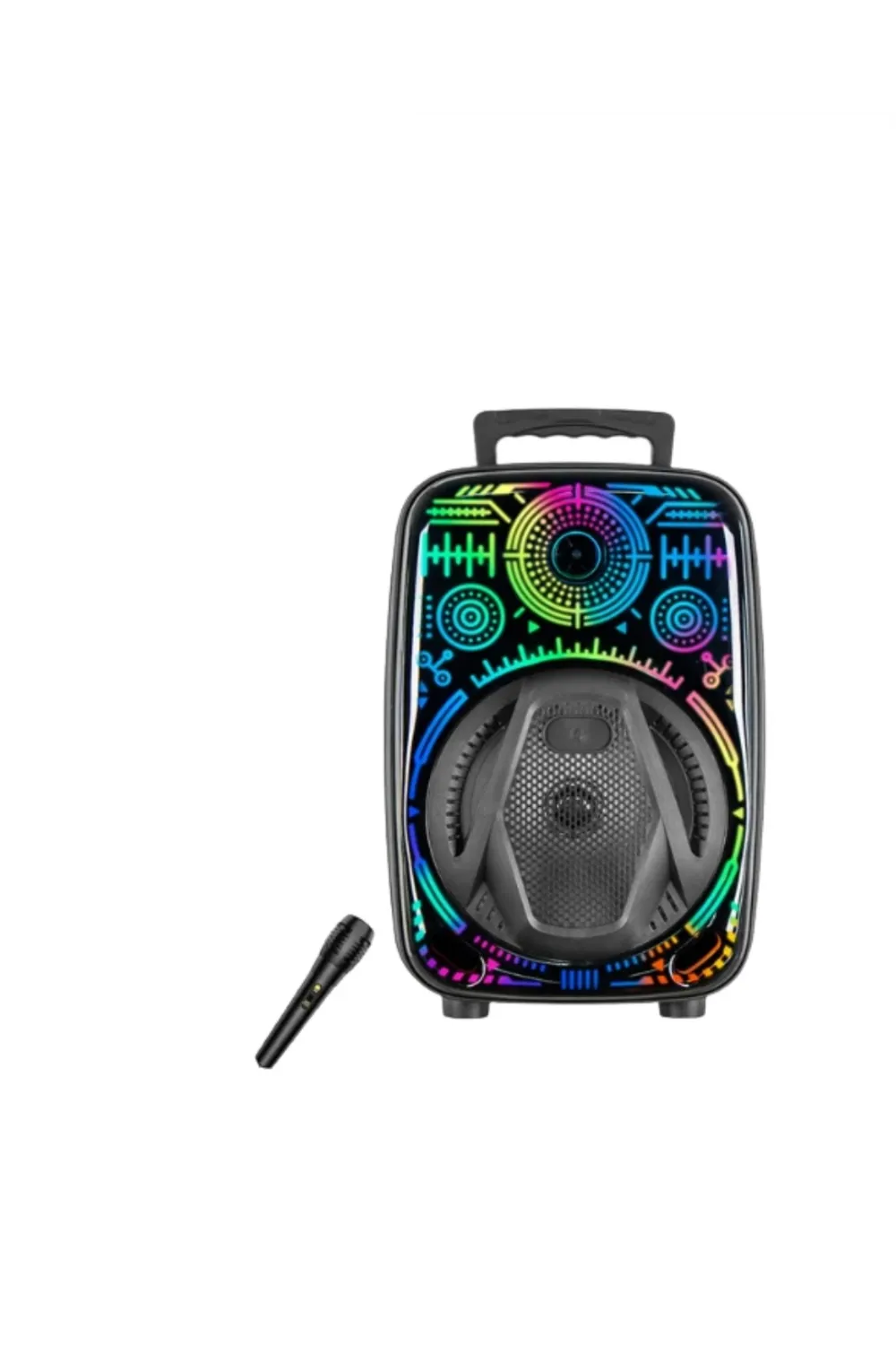 8 İnç Taşınabilir Karaoke Hoparlör Mikrofonlu Rgb Işıklı Bluetooth Speaker