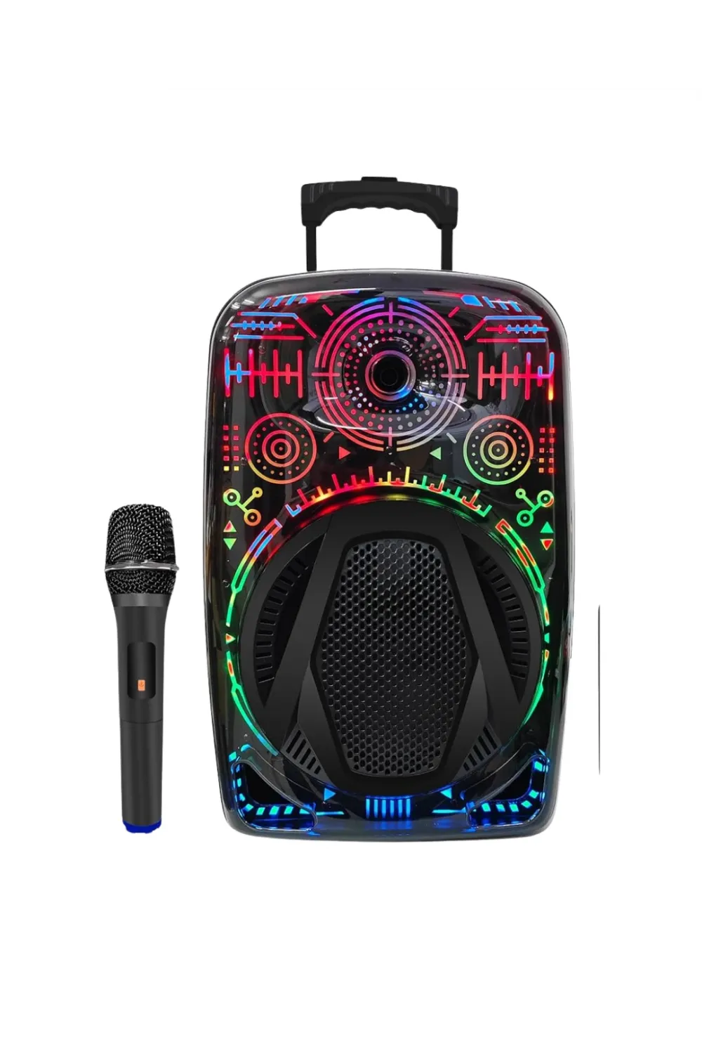 8 İnç Taşınabilir Karaoke Hoparlör Mikrofonlu Rgb Işıklı Bluetooth Speaker