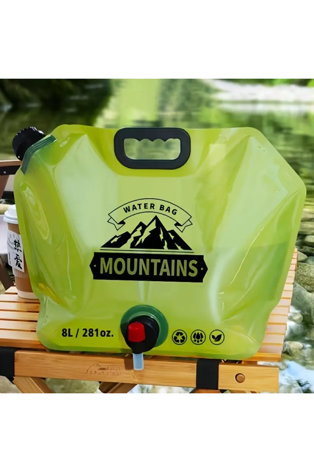 8 Litre Katlanabilir Musluklu Su Kabı - Kamp ve Doğa - Taşıma Kulplu