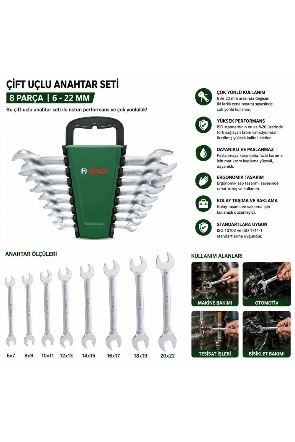 8 Parça Açık Anahtar Seti (6/7–20/22) - Açık Anahtar Seti