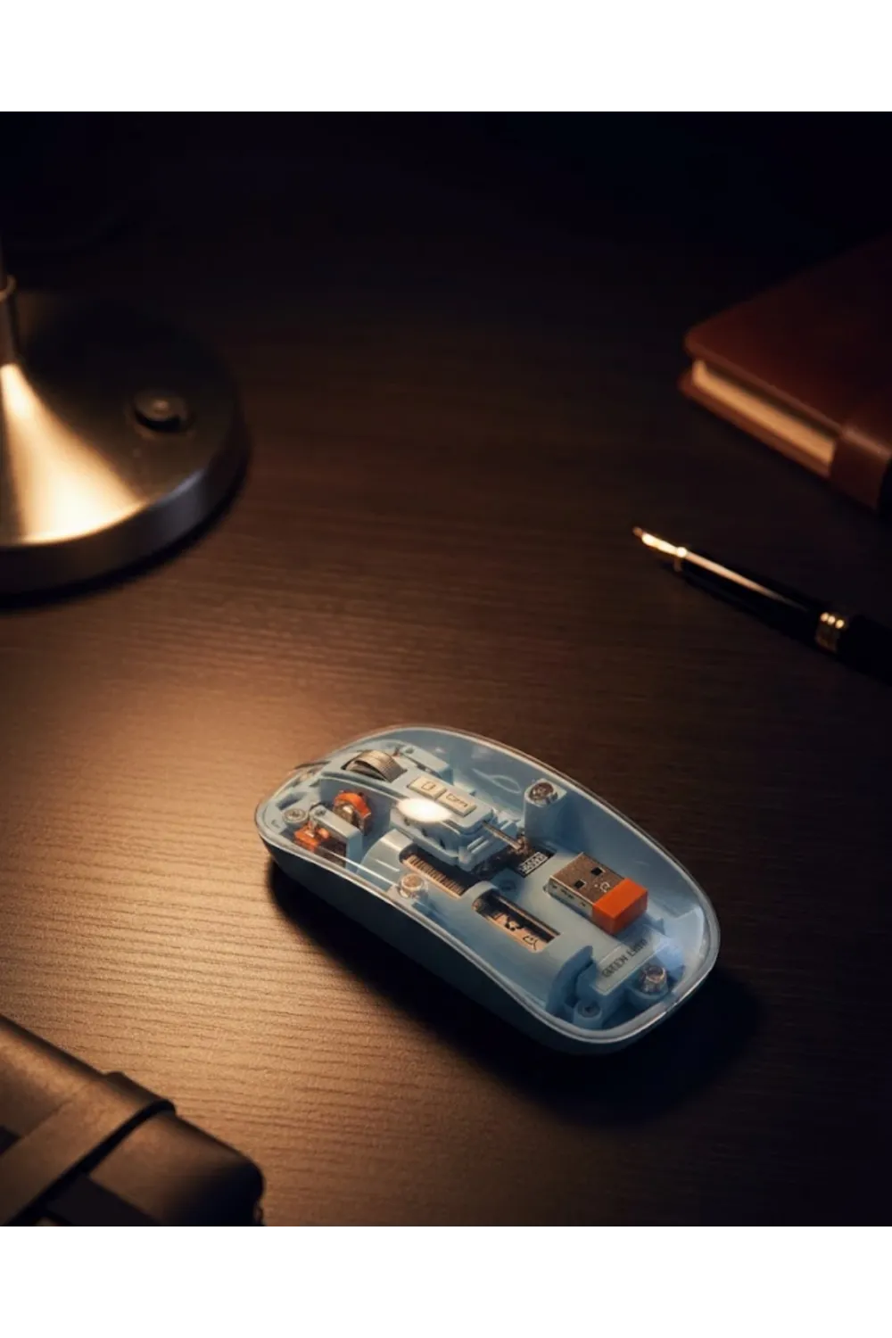 800 1600 Dpı Ayarlanabilir Mavi Kablosuz Mouse Pilli
