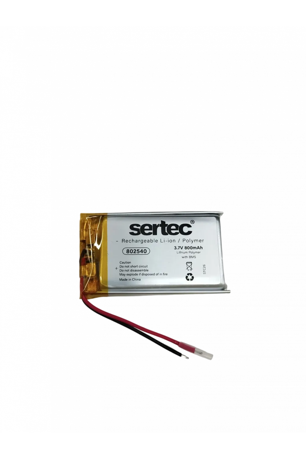 802540 3.7V 800mAh Li-Polymer Pil (Devreli/1.5A)