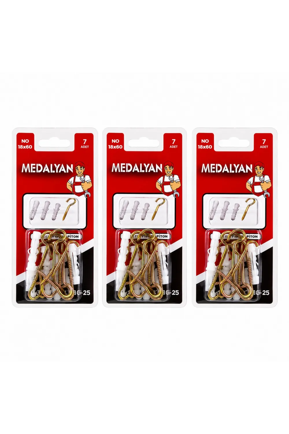 84 Adet 18x60 Açık Piton Dübelli 12x7pcs