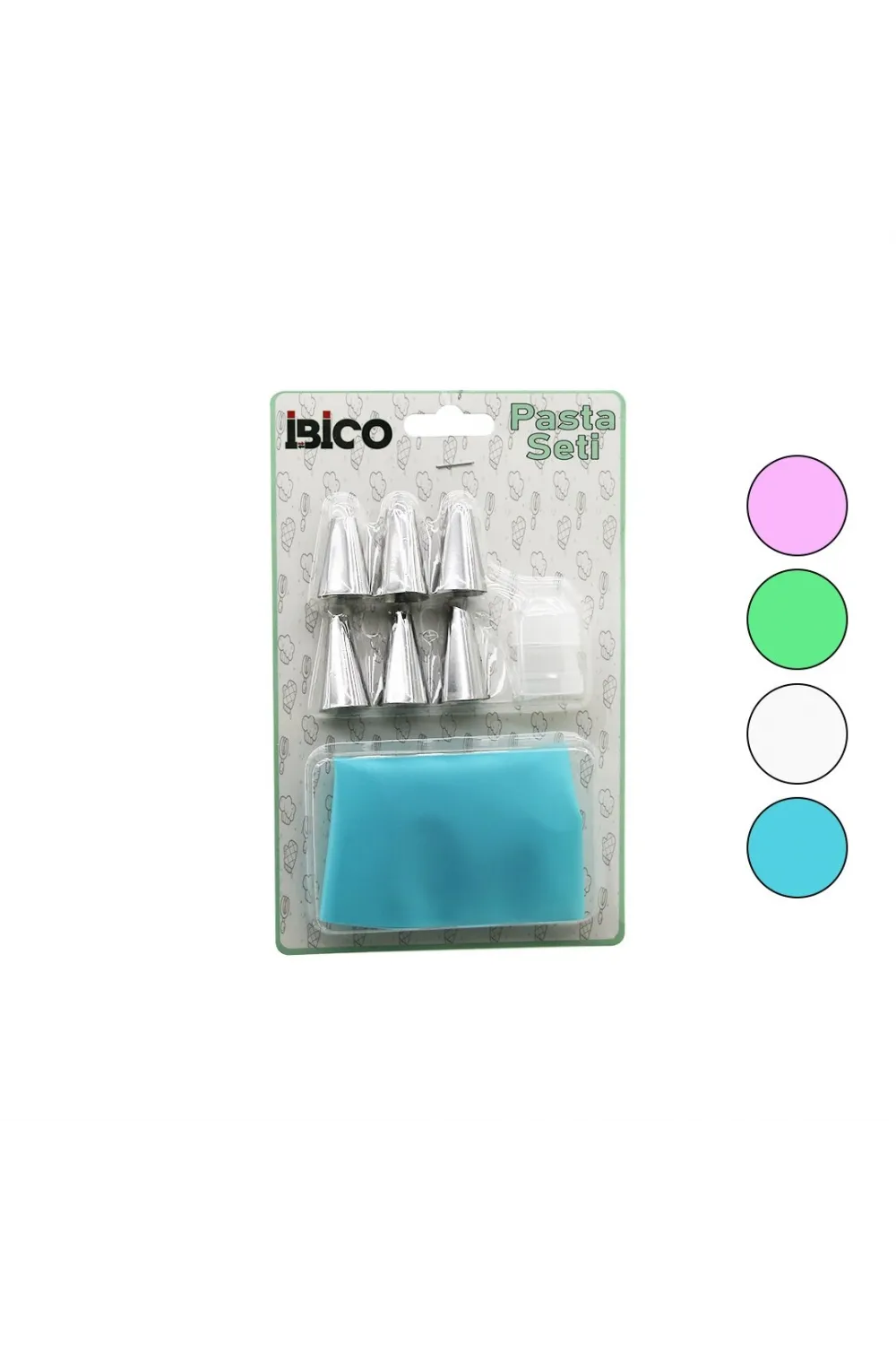 8pcs  Pasta Süsleme Seti  1ad-krema Torbası - 6ad-metal + 1ad-plastik Uç