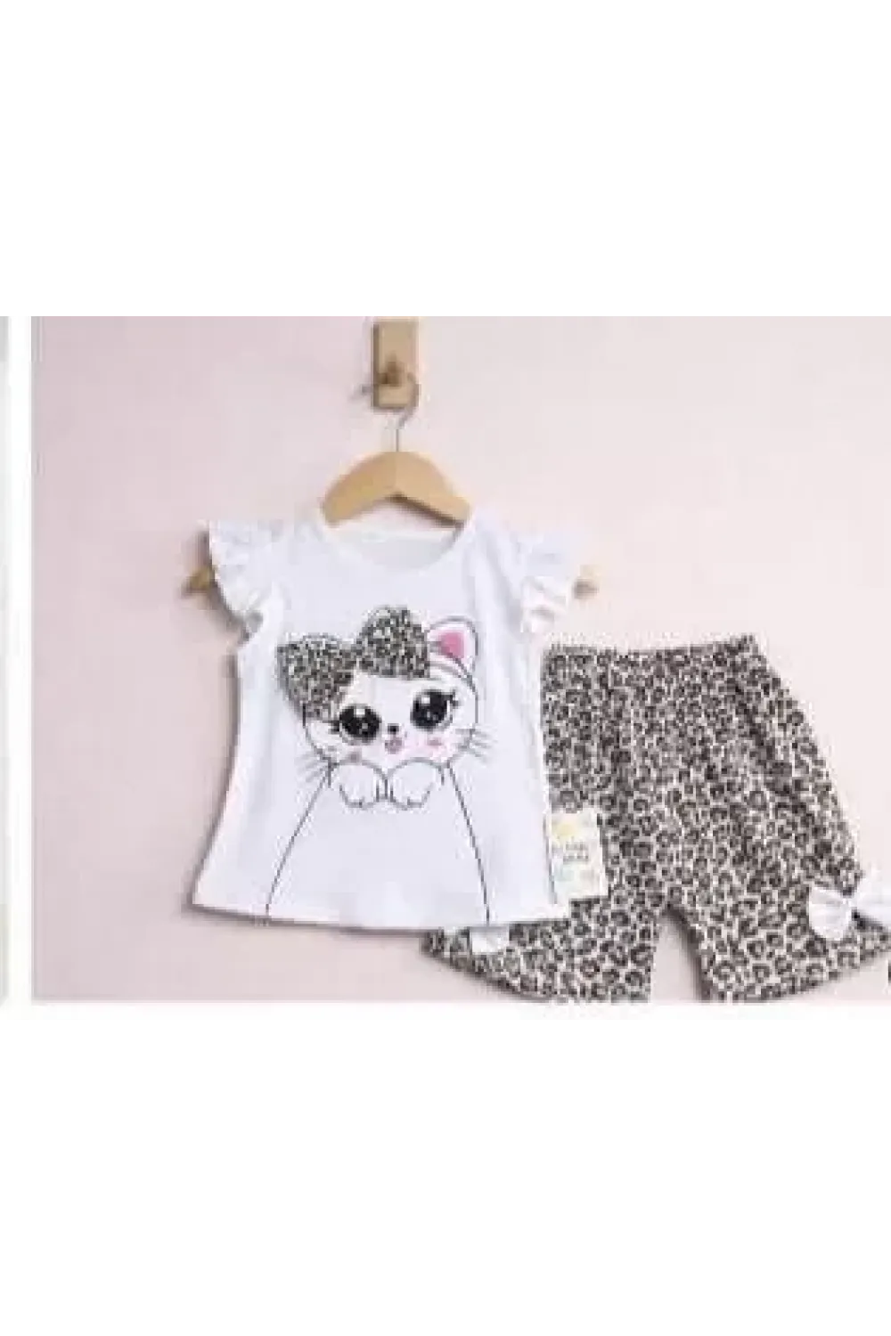 9/24 Ay Leopar Kedi Baskılı Bebek Takımı