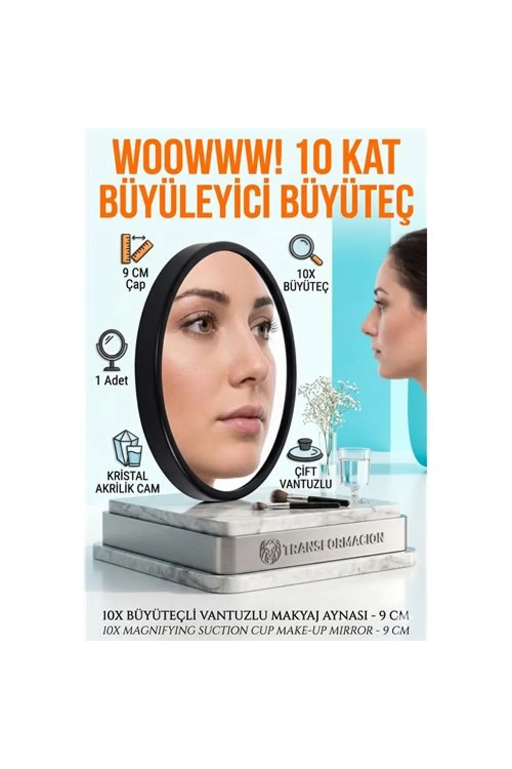 9 Cm 10X Büyüteçli Makyaj Aynası 717184