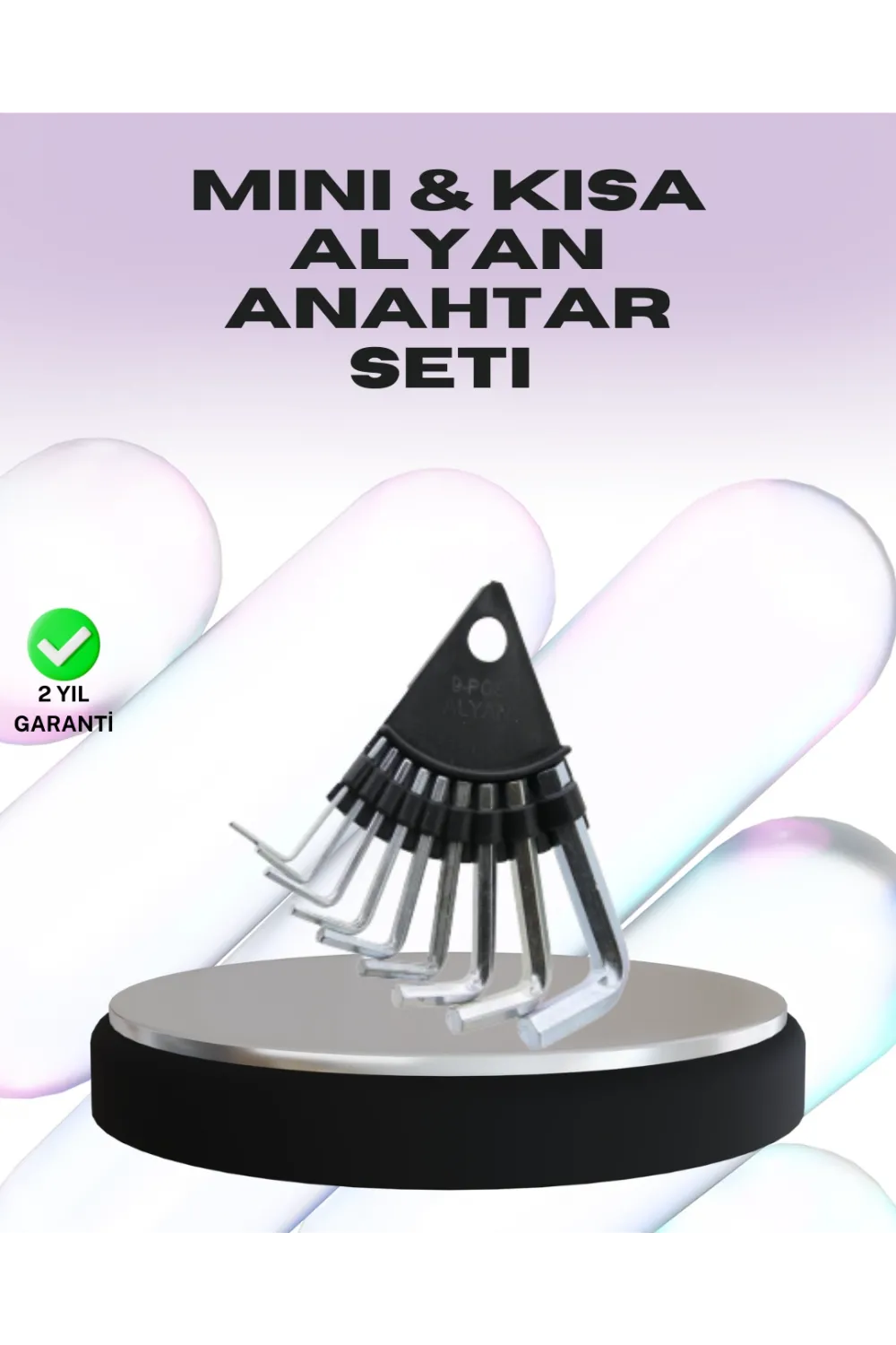 9 Parça Alyan Anahtar Seti Farklı Metrik Ölçü Pratik Taşıma