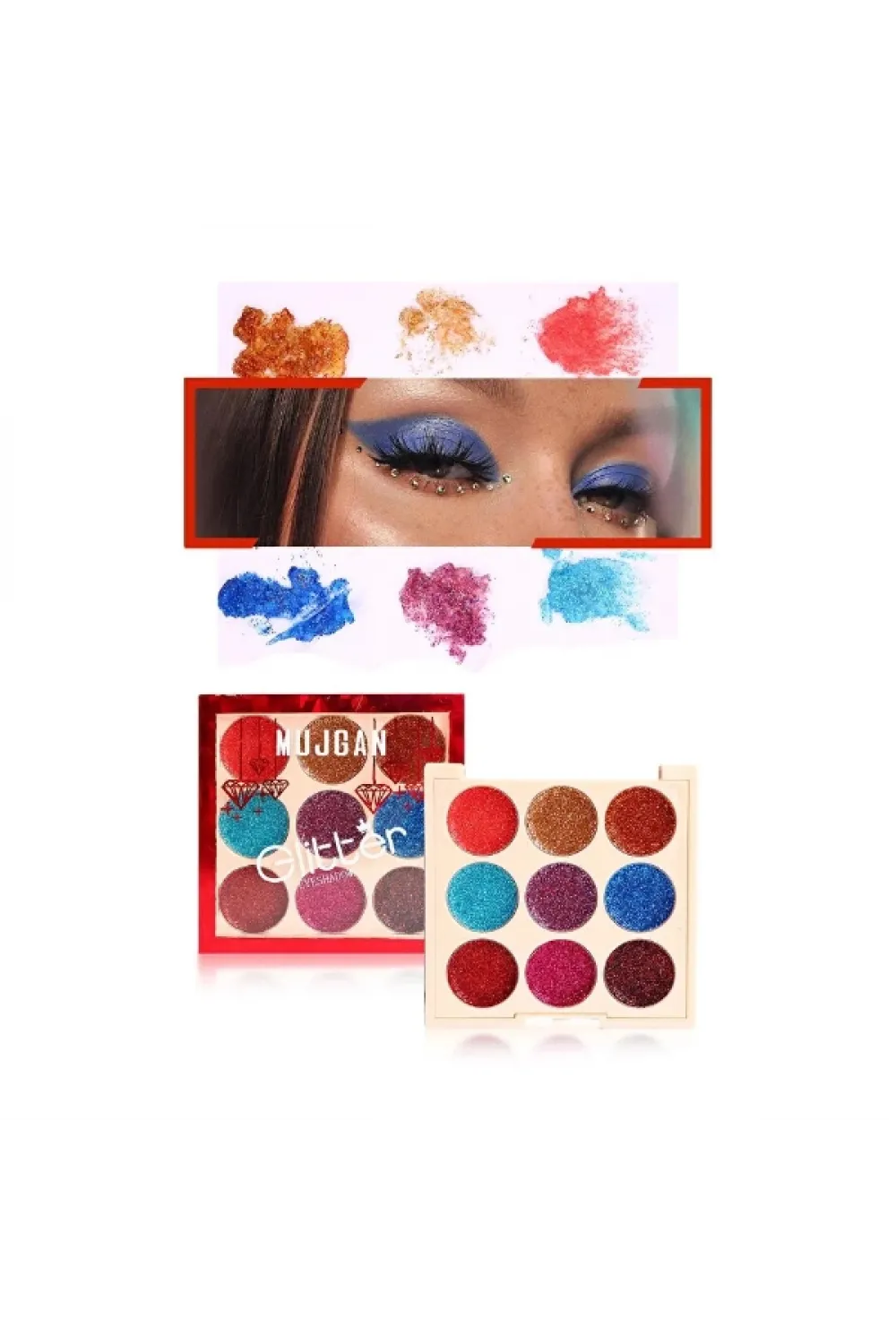 9 Renk Glitter Diamond Far Paleti - 2li Set