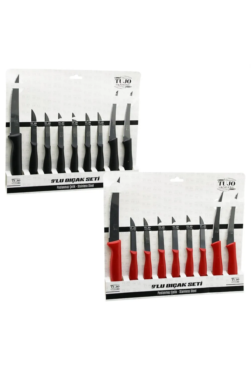 9pcs Tırtırlı Bıçak Seti 1ad 24cm Ekmek 2ad 10cm Sebze 6ad 6.5cm Meyve