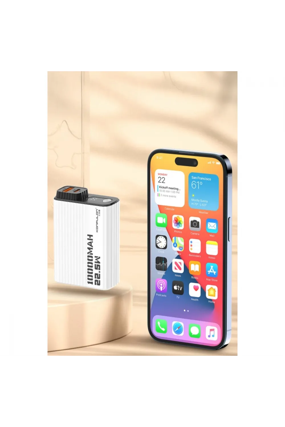 A40Q 10.000 Mah Pd 20w Mini Powerbank - Siyah-beyaz