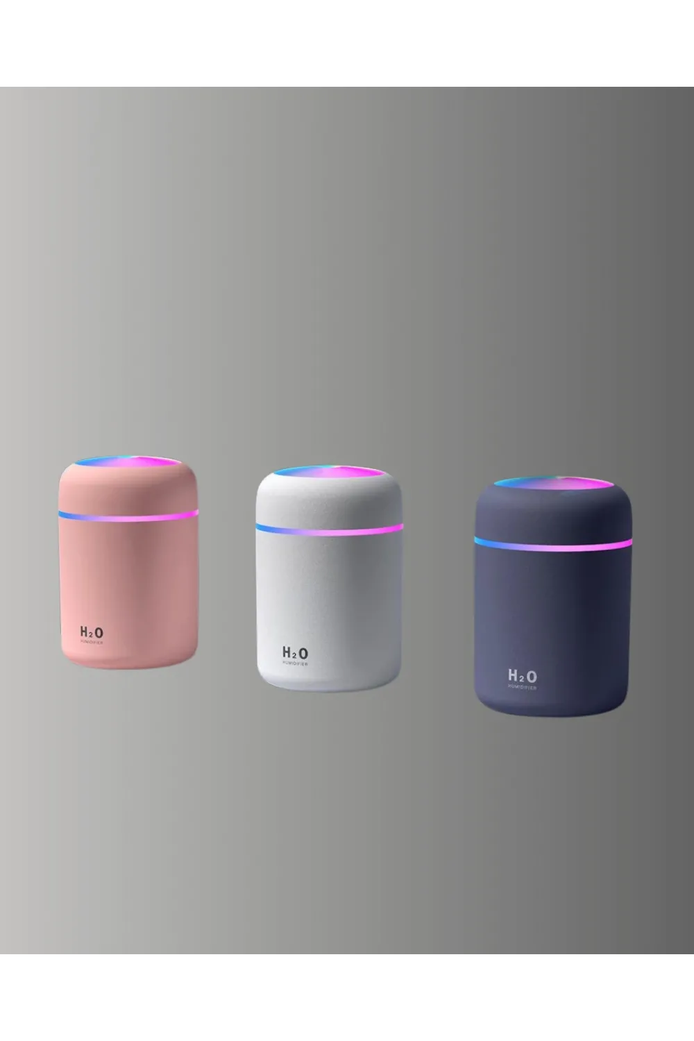 Abs Gövdeli 300ml Usb Nemlendirici – Beyaz, Gri, Pembe Renk