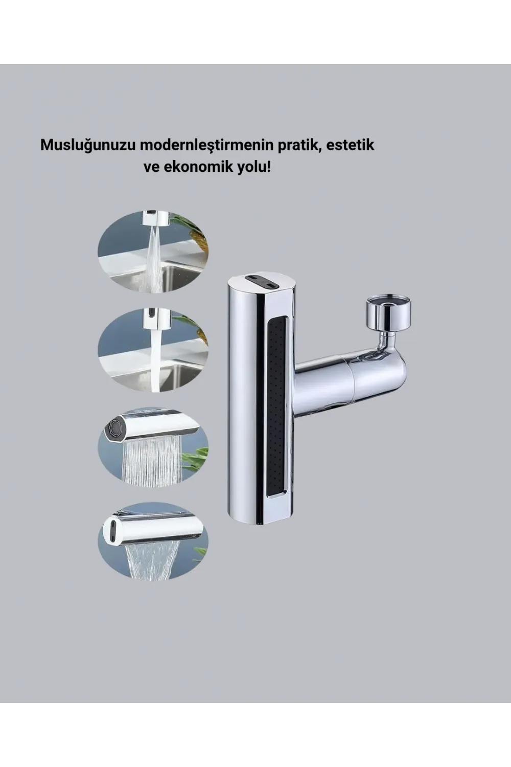 Abs Pirinç Alaşımlı Musluk Başlığı 4 Modlu 360° Dönebilen Ve Ekonomik