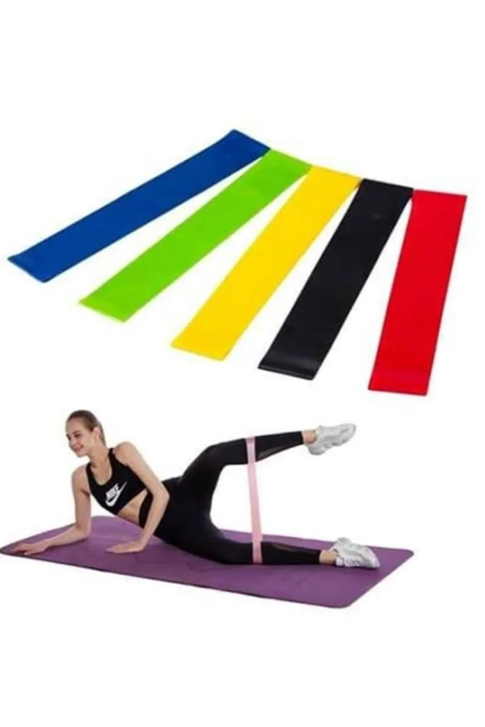 Aerobik Bant 5 Li Pilates Yoga Bandı