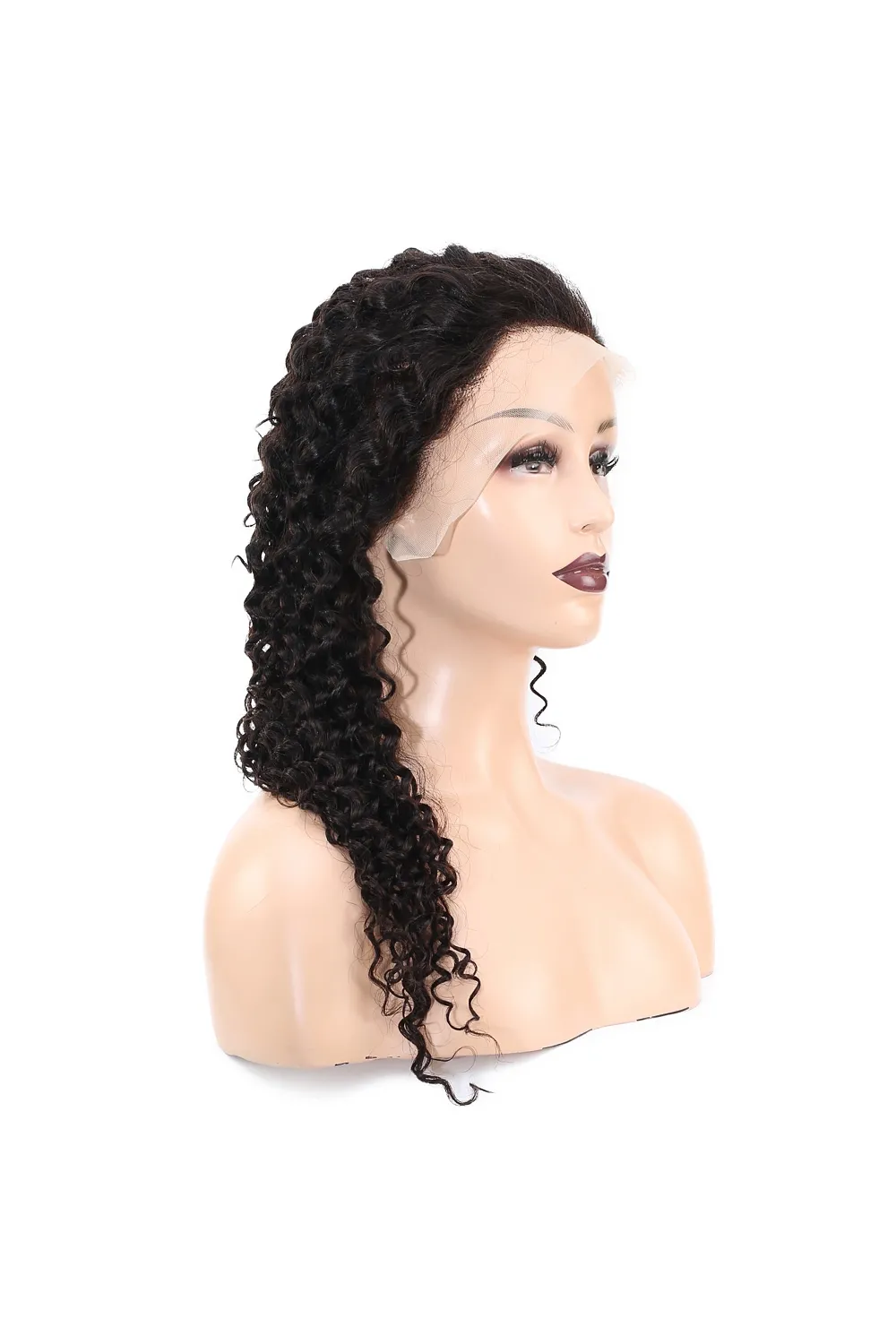 Afro Dalga Front Lace Gerçek Tül Peruk - Doğal - 60-65cm