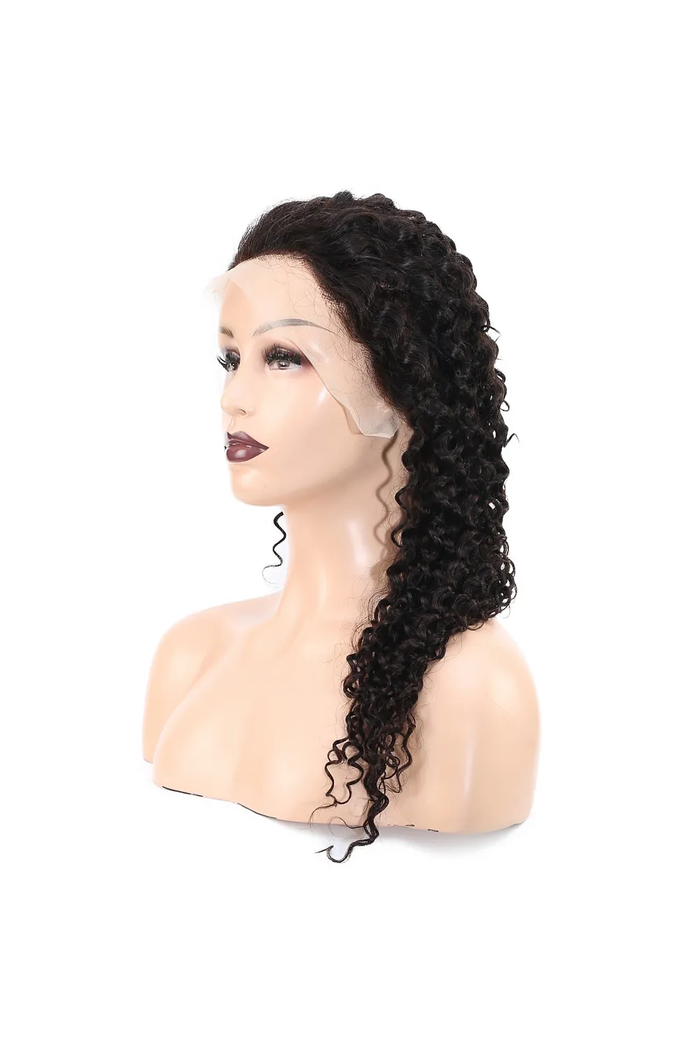 Afro Dalga Front Lace Gerçek Tül Peruk - Doğal - 60-65cm
