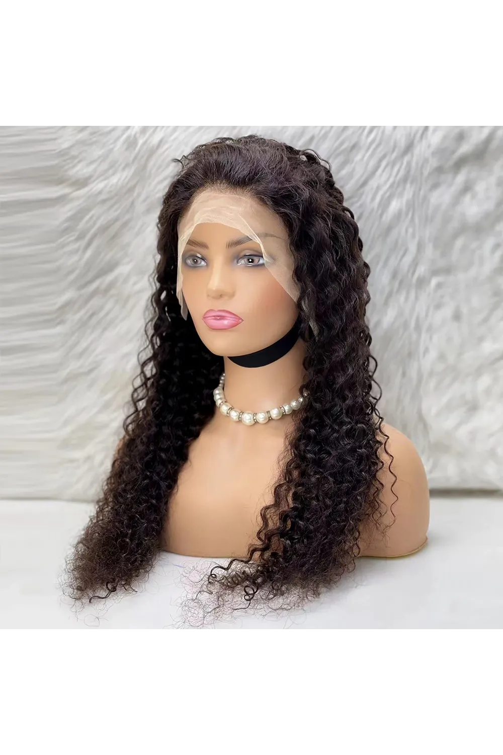 Afro Dalga Front Lace Gerçek Tül Peruk - Doğal - 70-75cm