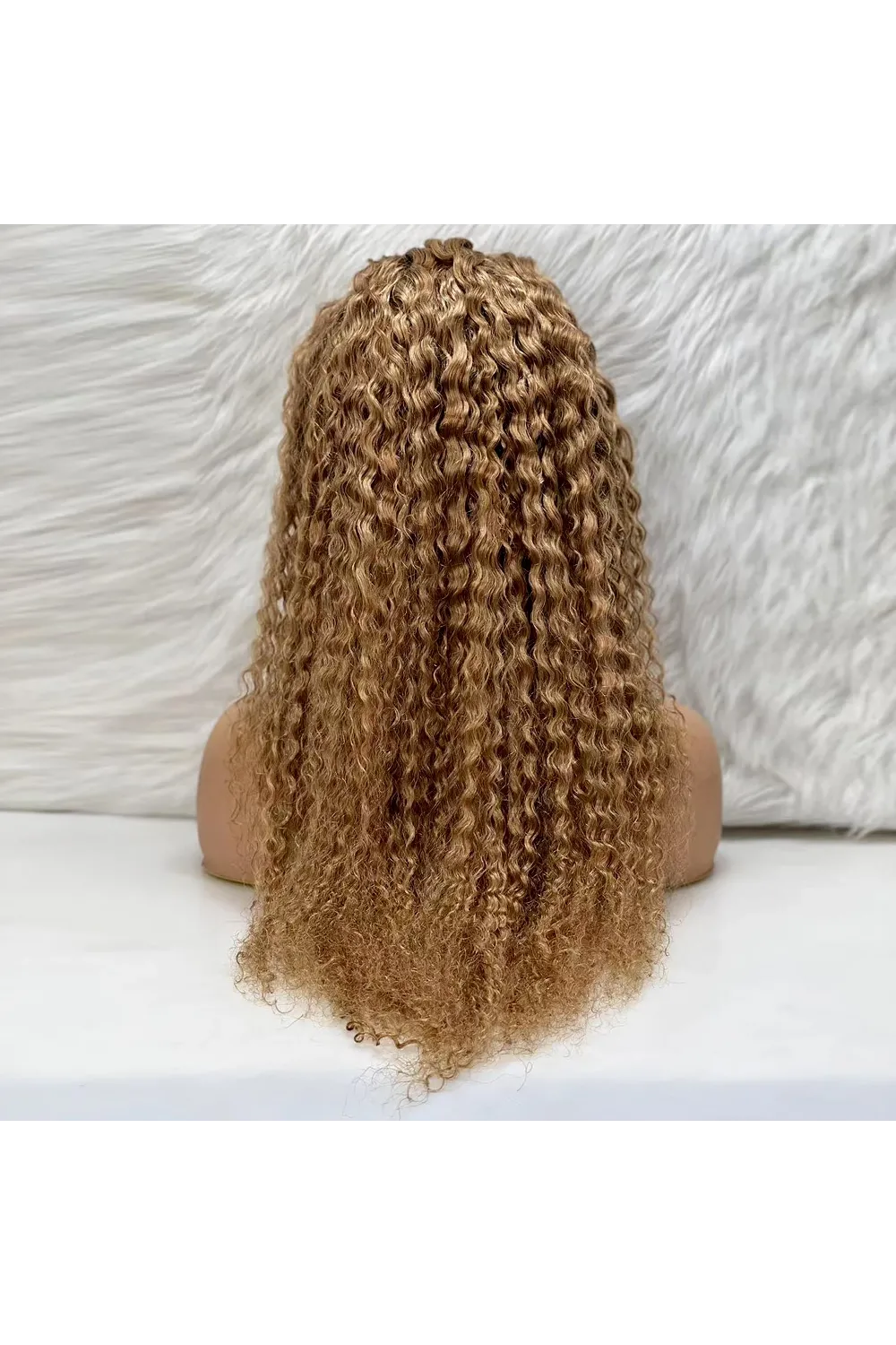 Afro Dalga Front Lace Gerçek Tül Peruk - Kumral - 70-75cm