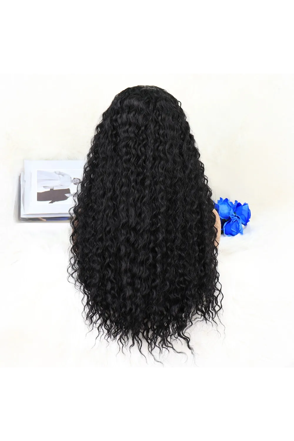 Afro Dalga Siyah Orta Boy Tül Peruk