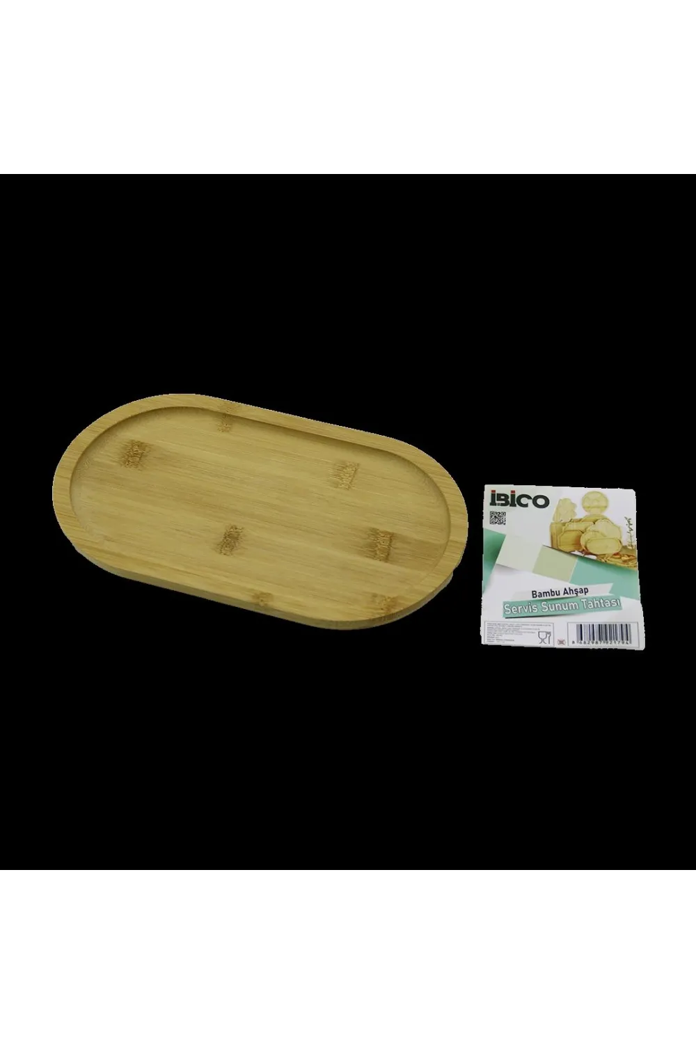 Ahşap Bambu Oval Mini Servis Tepsisi 25 x 14 x 1.4 cm