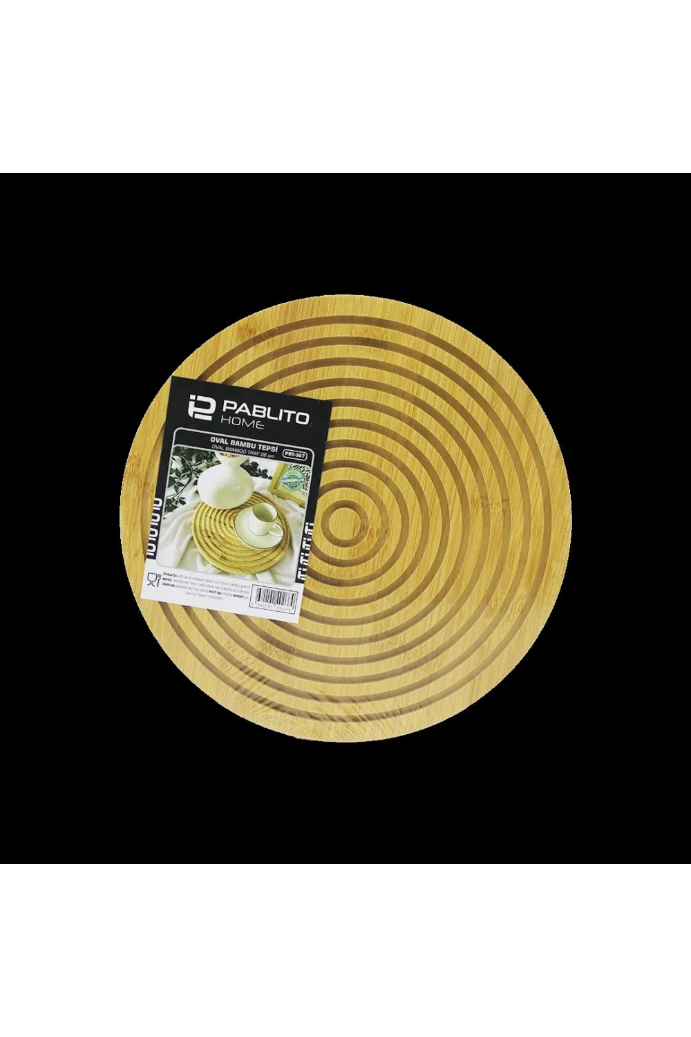 Ahşap Bambu Sunum Tepsisi 28 cm - Çift Taraflı