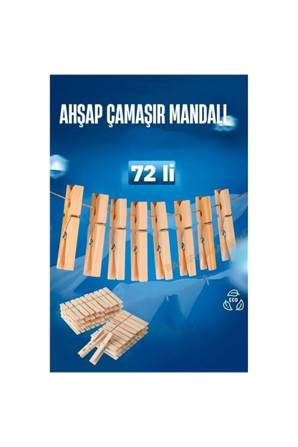 Ahşap Çamaşır Mandalı 72 ADET 721654