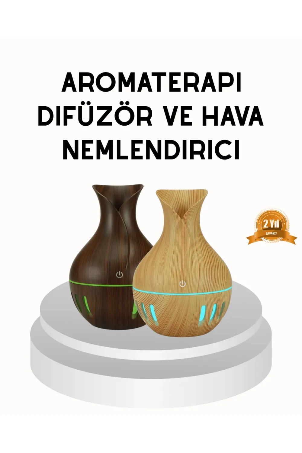 Ahşap Desenli 130 Ml Aromaterapi Difüzör Sessiz Ve Usb Bağlantılı