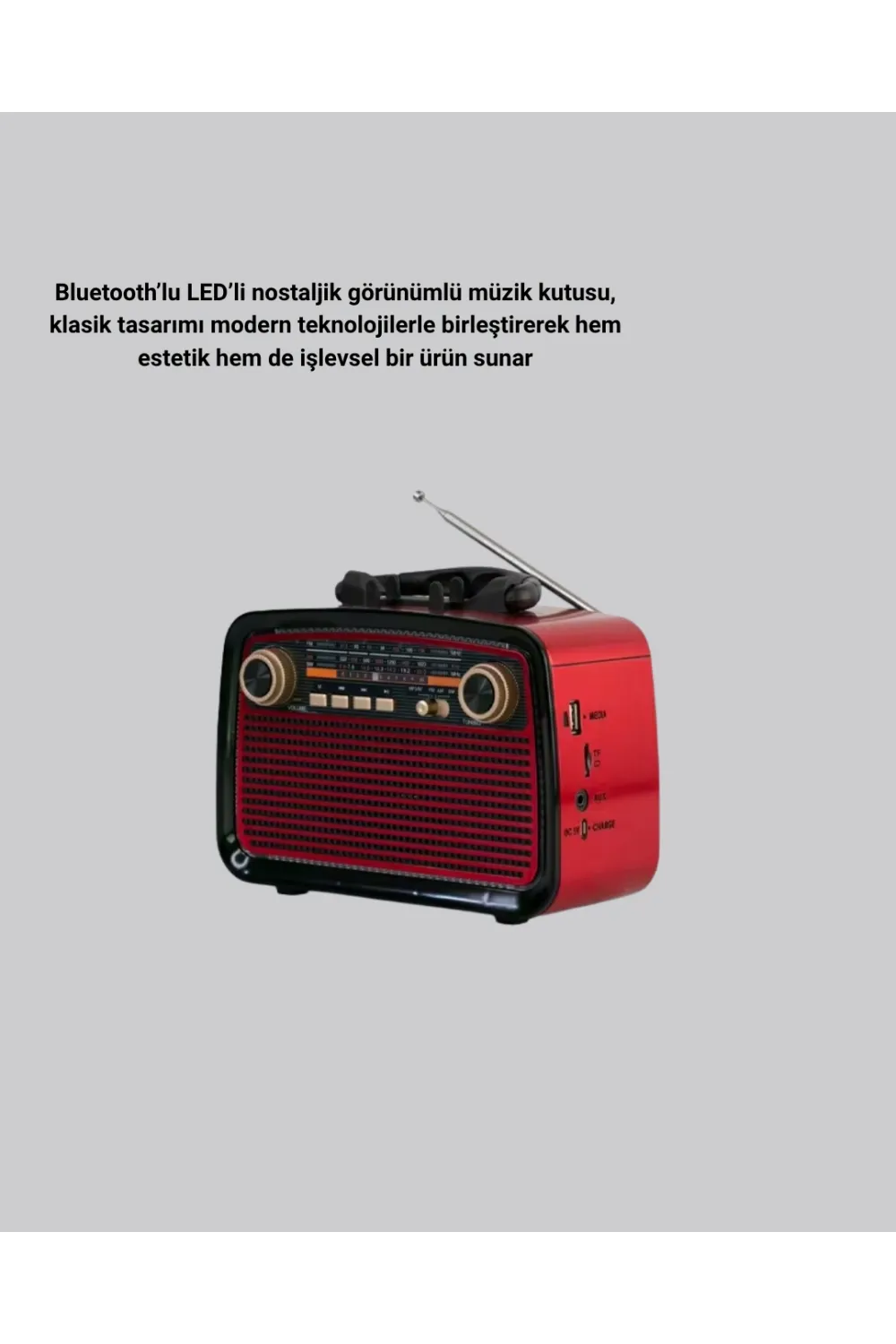 Ahşap Dokulu Bluetooth Müzik Kutusu – Vintage Led Tasarımıyla Modern Ses Deneyimi