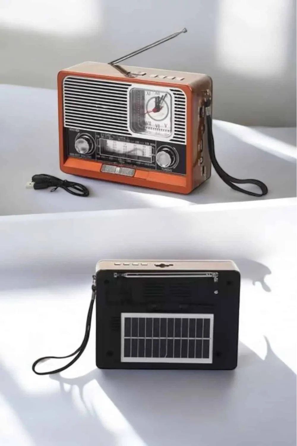 Ahşap Görünümlü Retro Bluetooth Radyo Usb,aux Ve Sd Kart Girişli