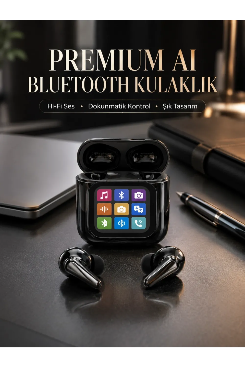Aı Destekli Dokunmatik Ekranlı Kablosuz Bluetooth Kulaklık