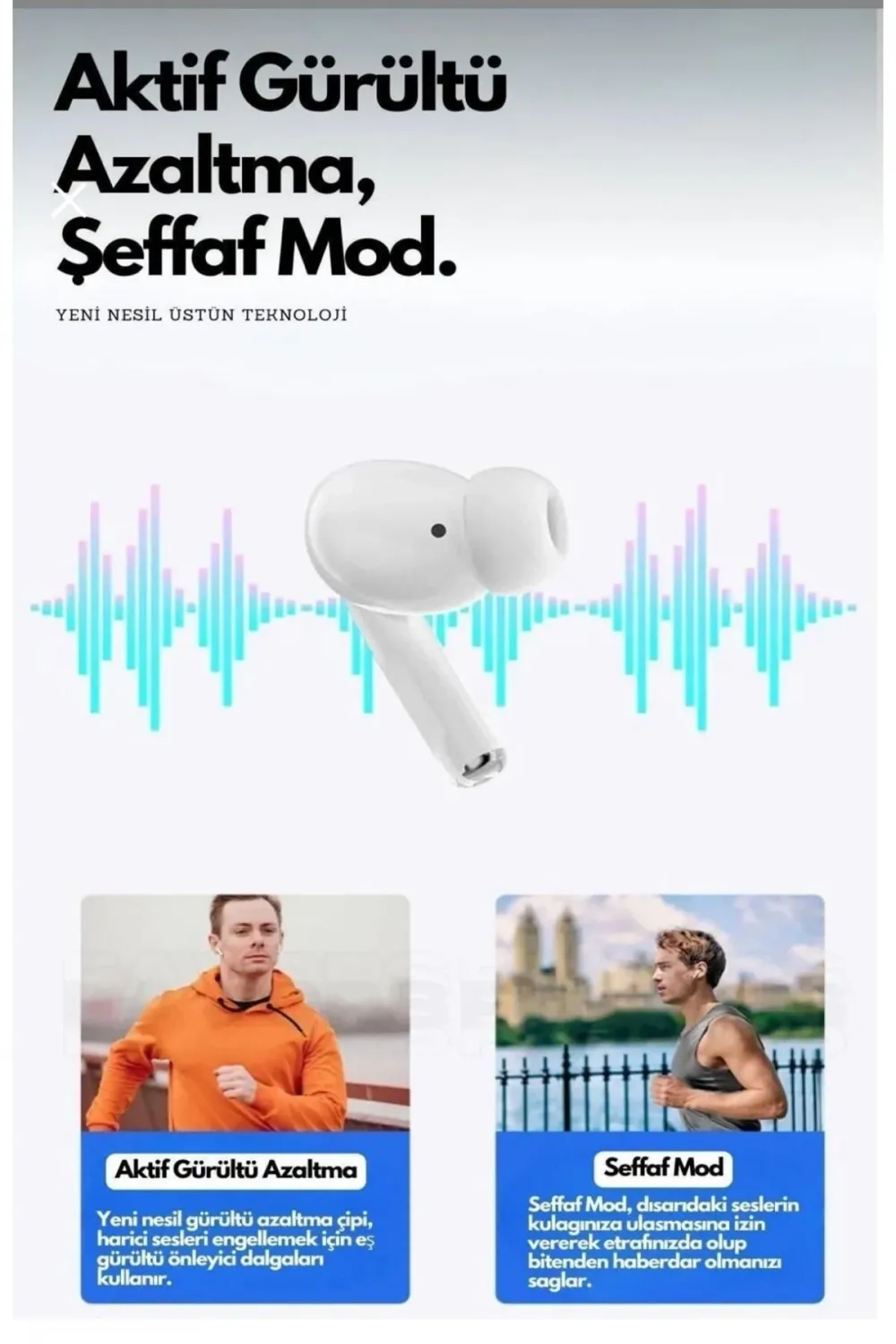 Air 2 Max Plus Anc Dokunmatik Ekranlı Bluetooth Kulaklık Ios Android Tüm Telefonlara Uyumlu Kulaklık