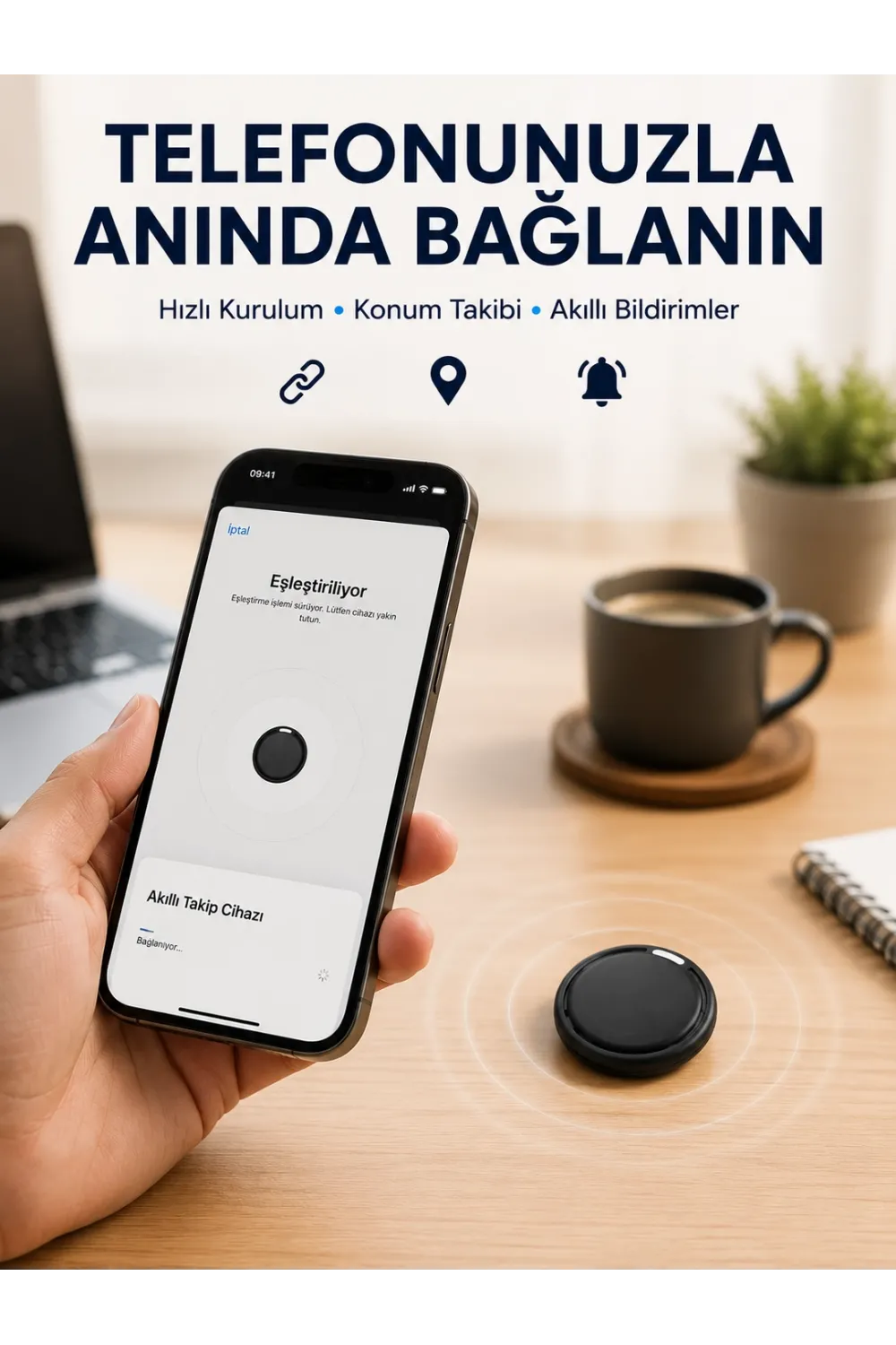 Airtag Akıllı Eşya Takip Cihazı Apple Ve Android Uyumlu Uzun Pil Ömürlü