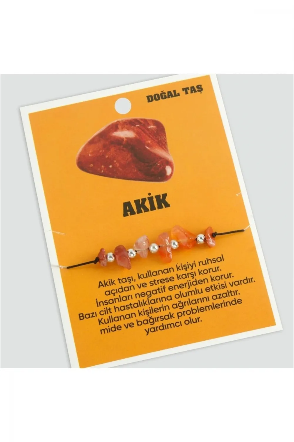 Akik Doğaltaşlı İp Bileklik