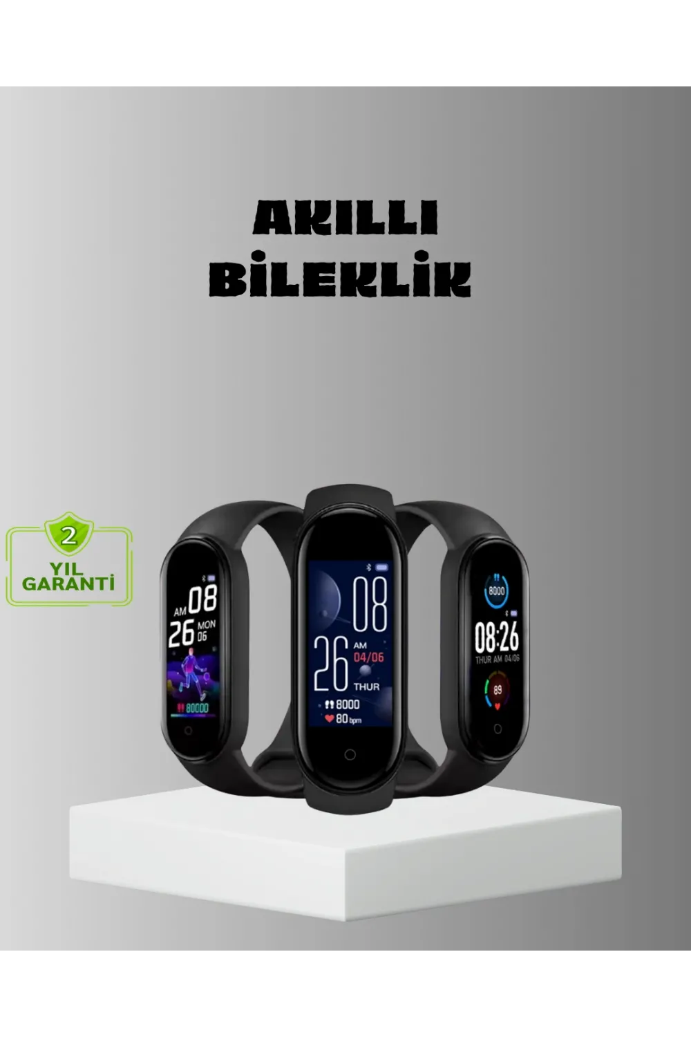 Akıllı Bileklik Adım Sayarlı Kalori Takipli Bildirim Uyumlu Ip67
