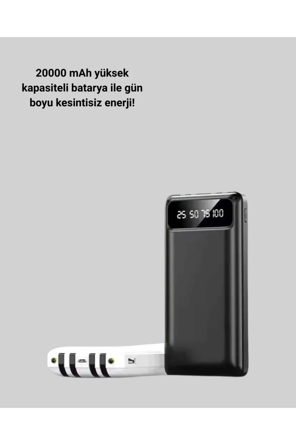 Akıllı Lcd Ekranlı 20.000mah Powerbank Pd + Usb + Type-c