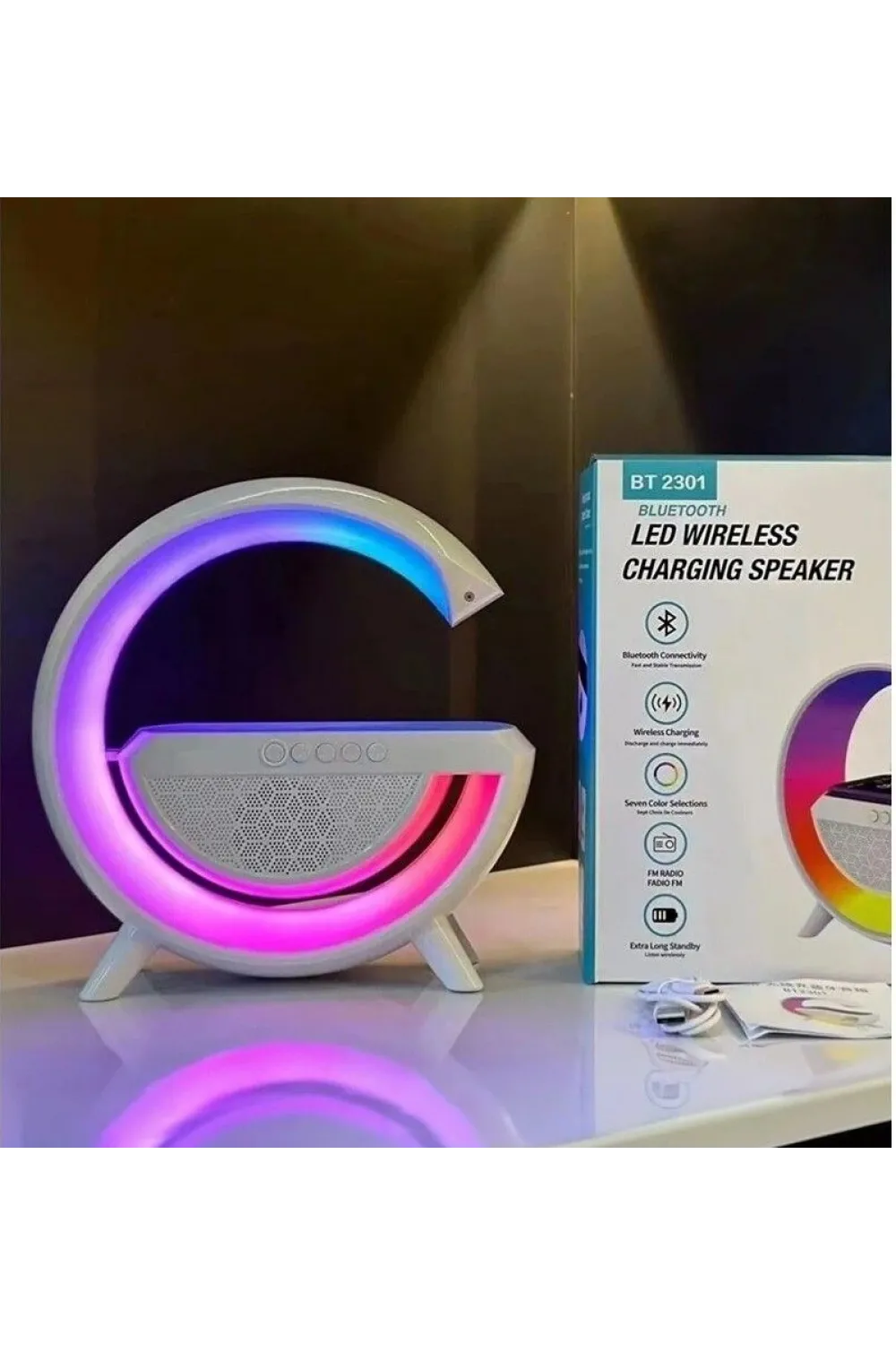 Akıllı Masa Lambası Hoparlör Led Işık & Kablosuz Şarj IEG2289