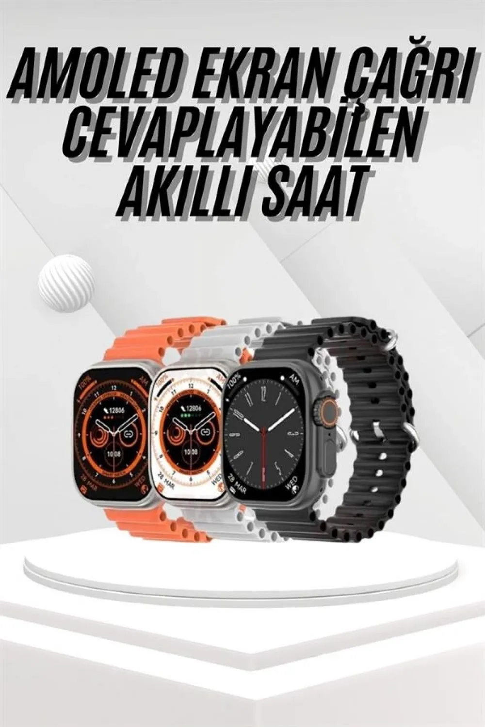 Akıllı Saat Bleutooth Bağlantılı Akıllı Saat Amoled Ekran 49 Mm