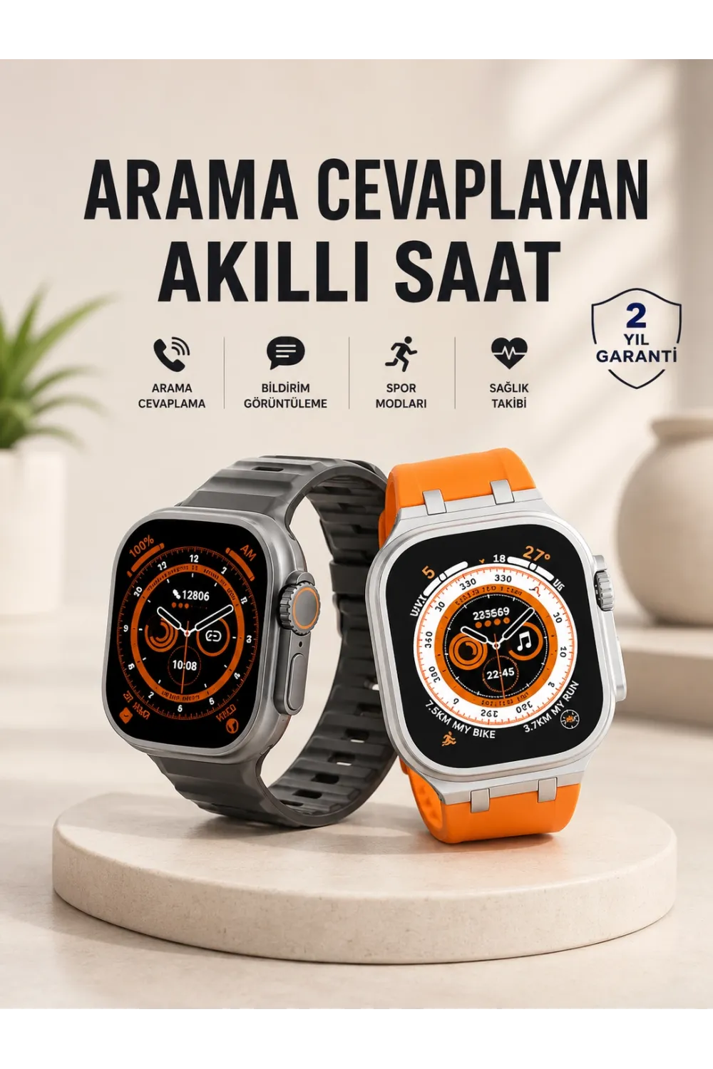 Akıllı Saat Gps, Sağlık Ve Uyku Takibi Arama Cevaplayan Bluetooth Bağlantılı