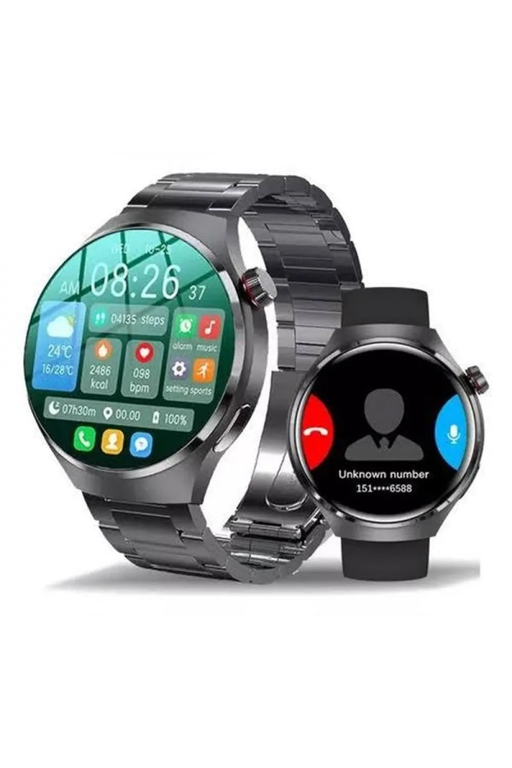 Akıllı Saat Metal Kordonlu Gps Ve Nfc Uyumlu Arama Cevaplayan